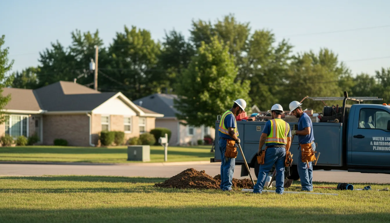 Residential water line and bathroom plumbing service in Atkins, AR
